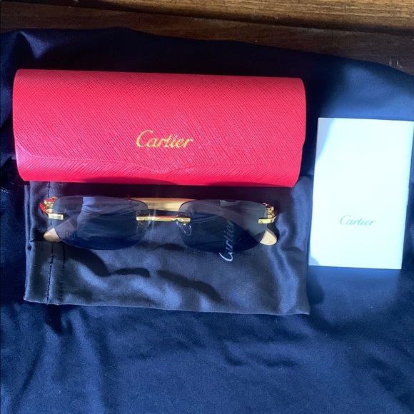 Cartier Gold and Dark Lens Sunglasses